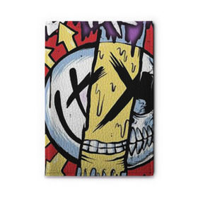 Обложка для автодокументов с принтом MIXED UP Blink-182 в Кировске, натуральная кожа |  размер 19,9*13 см; внутри 4 больших “конверта” для документов и один маленький отдел — туда идеально встанут права | 3 | mixed | rock | музыка | рок | череп