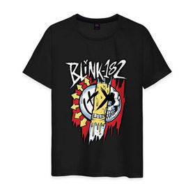Мужская футболка хлопок с принтом MIXED UP Blink-182 в Кировске, 100% хлопок | прямой крой, круглый вырез горловины, длина до линии бедер, слегка спущенное плечо. | 3 | mixed | rock | музыка | рок | череп