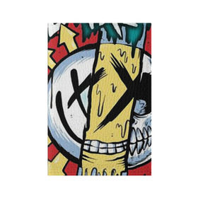 Обложка для паспорта матовая кожа с принтом MIXED UP Blink-182 в Кировске, натуральная матовая кожа | размер 19,3 х 13,7 см; прозрачные пластиковые крепления | 3 | mixed | rock | музыка | рок | череп