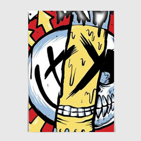 Постер с принтом MIXED UP Blink-182 в Кировске, 100% бумага
 | бумага, плотность 150 мг. Матовая, но за счет высокого коэффициента гладкости имеет небольшой блеск и дает на свету блики, но в отличии от глянцевой бумаги не покрыта лаком | 3 | mixed | rock | музыка | рок | череп