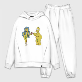 Мужской костюм хлопок OVERSIZE с принтом Симпсоны в Кировске,  |  | bart | homer | love | simpsons | адам | барт | гомер | ева | любовь | мульт | мультфильм | пончик | симпсоны