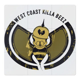 Магнитный плакат 3Х3 с принтом West Coast Killa Beez в Кировске, Полимерный материал с магнитным слоем | 9 деталей размером 9*9 см | Тематика изображения на принте: clan | east | ghostface | gza | hip hop | killer | method man | rap | rza | shaolin | west | wu tang | ву тэнг | нью йорк | пчела | рэп | хип хоп | шаолинь