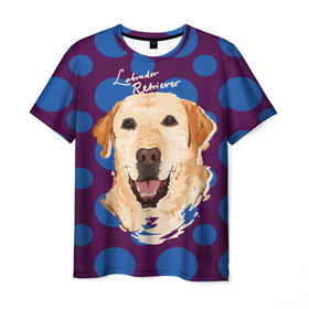 Мужская футболка 3D с принтом Лабрадор Ретривер в Кировске, 100% полиэфир | прямой крой, круглый вырез горловины, длина до линии бедер | animal | dog | labrador retriever | pet | puppy | арт | животные | лабрадор | пес | собаки