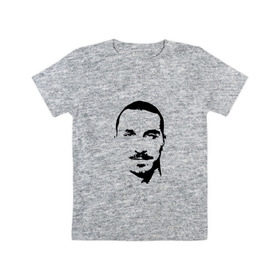 Детская футболка хлопок с принтом Златан Ибрагимович в Кировске, 100% хлопок | круглый вырез горловины, полуприлегающий силуэт, длина до линии бедер | 
