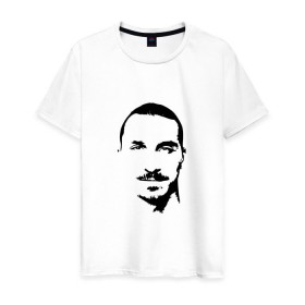 Мужская футболка хлопок с принтом Златан Ибрагимович в Кировске, 100% хлопок | прямой крой, круглый вырез горловины, длина до линии бедер, слегка спущенное плечо. | 