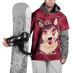 Накидка на куртку 3D с принтом Корги в Кировске, 100% полиэстер |  | corgi | dog | pembroke | welsh corgi | вельш корги | пемброк | пес