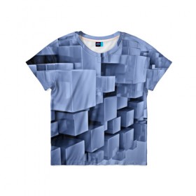 Детская футболка 3D с принтом Текстура в Кировске, 100% гипоаллергенный полиэфир | прямой крой, круглый вырез горловины, длина до линии бедер, чуть спущенное плечо, ткань немного тянется | abstract | abstraction | block | tessera | абстракция | кубики | текстура