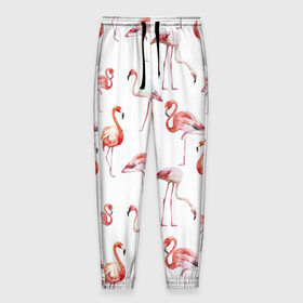 Мужские брюки 3D с принтом Фламинго в Кировске, 100% полиэстер | манжеты по низу, эластичный пояс регулируется шнурком, по бокам два кармана без застежек, внутренняя часть кармана из мелкой сетки | vppdgryphon | арт | краска | прикольные | птицы | фламинго | цветные