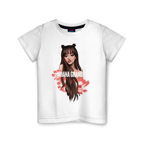 Детская футболка хлопок с принтом Ariana Grande в Кировске, 100% хлопок | круглый вырез горловины, полуприлегающий силуэт, длина до линии бедер | ariana grande
