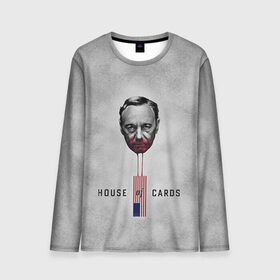 Мужской лонгслив 3D с принтом House of Cards в Кировске, 100% полиэстер | длинные рукава, круглый вырез горловины, полуприлегающий силуэт | house of cards | карточный домик | кевин спейси | сериалы