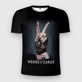 Мужская футболка 3D спортивная с принтом House of Cards в Кировске, 100% полиэстер с улучшенными характеристиками | приталенный силуэт, круглая горловина, широкие плечи, сужается к линии бедра | house of cards | карточный домик | кевин спейси | сериалы