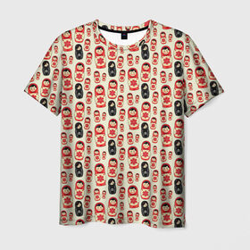 Мужская футболка 3D с принтом Матрешки и эмо в Кировске, 100% полиэфир | прямой крой, круглый вырез горловины, длина до линии бедер | матрешки | паттерн | россия