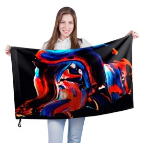 Флаг 3D с принтом Узоры красок в Кировске, 100% полиэстер | плотность ткани — 95 г/м2, размер — 67 х 109 см. Принт наносится с одной стороны | абстракция | потертость | размытые | текстуры | цветные | яркие
