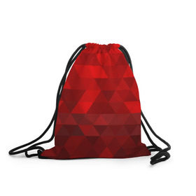 Рюкзак-мешок 3D с принтом Red pattern в Кировске, 100% полиэстер | плотность ткани — 200 г/м2, размер — 35 х 45 см; лямки — толстые шнурки, застежка на шнуровке, без карманов и подкладки | геометрия | красный | треугольники