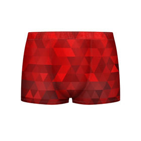 Мужские трусы 3D с принтом Red pattern в Кировске, 50% хлопок, 50% полиэстер | классическая посадка, на поясе мягкая тканевая резинка | геометрия | красный | треугольники