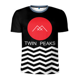 Мужская футболка 3D спортивная с принтом Твин Пикс в Кировске, 100% полиэстер с улучшенными характеристиками | приталенный силуэт, круглая горловина, широкие плечи, сужается к линии бедра | Тематика изображения на принте: twin peaks | арт | надпись | полосы | сериал | текстура | фильмы