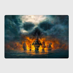 Магнитный плакат 3Х2 с принтом Пираты в Кировске, Полимерный материал с магнитным слоем | 6 деталей размером 9*9 см | корабли | пираты | череп