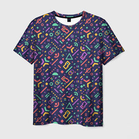 Мужская футболка 3D с принтом Геометрия в Кировске, 100% полиэфир | прямой крой, круглый вырез горловины, длина до линии бедер | абстракция | геометрия | круг | линия | узор