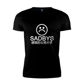 Мужская футболка премиум с принтом Sad Boys (Logo) в Кировске, 92% хлопок, 8% лайкра | приталенный силуэт, круглый вырез ворота, длина до линии бедра, короткий рукав | boy | boys | logo | sad