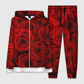 Женский костюм 3D с принтом Красные розы в Кировске,  |  | букет | красный | розы | цветы