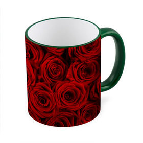 Кружка 3D с принтом Красные розы в Кировске, керамика | ёмкость 330 мл | Тематика изображения на принте: букет | красный | розы | цветы