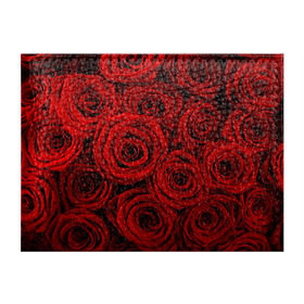 Обложка для студенческого билета с принтом Красные розы в Кировске, натуральная кожа | Размер: 11*8 см; Печать на всей внешней стороне | букет | красный | розы | цветы