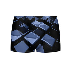 Мужские трусы 3D с принтом Стильная абстракция в Кировске, 50% хлопок, 50% полиэстер | классическая посадка, на поясе мягкая тканевая резинка | abstraction | geometry | абстракция | геометрия | кубики | кубы | фигуры