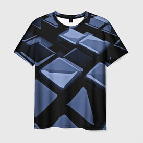 Мужская футболка 3D с принтом Стильная абстракция в Кировске, 100% полиэфир | прямой крой, круглый вырез горловины, длина до линии бедер | abstraction | geometry | абстракция | геометрия | кубики | кубы | фигуры