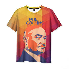 Мужская футболка 3D с принтом Phil Collins в Кировске, 100% полиэфир | прямой крой, круглый вырез горловины, длина до линии бедер | phil collins | актер | альтернатива | британский певец | музыкант | рок