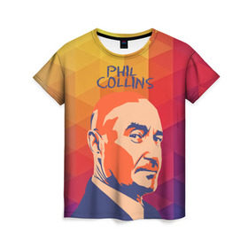 Женская футболка 3D с принтом Phil Collins в Кировске, 100% полиэфир ( синтетическое хлопкоподобное полотно) | прямой крой, круглый вырез горловины, длина до линии бедер | phil collins | актер | альтернатива | британский певец | музыкант | рок