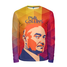 Мужской лонгслив 3D с принтом Phil Collins в Кировске, 100% полиэстер | длинные рукава, круглый вырез горловины, полуприлегающий силуэт | phil collins | актер | альтернатива | британский певец | музыкант | рок