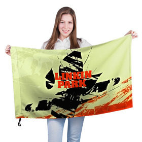 Флаг 3D с принтом linkin park в Кировске, 100% полиэстер | плотность ткани — 95 г/м2, размер — 67 х 109 см. Принт наносится с одной стороны | 