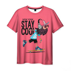 Мужская футболка 3D с принтом Stay cool в Кировске, 100% полиэфир | прямой крой, круглый вырез горловины, длина до линии бедер | hipster | skateboard | sport