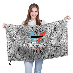 Флаг 3D с принтом TOP в Кировске, 100% полиэстер | плотность ткани — 95 г/м2, размер — 67 х 109 см. Принт наносится с одной стороны | rock | t.o.p. | top | twenty one pilots | рок