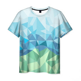 Мужская футболка 3D с принтом URAL polygonal в Кировске, 100% полиэфир | прямой крой, круглый вырез горловины, длина до линии бедер | polygonal | yaaydesign | екатеринбург | поли | полигональный | россия | урал