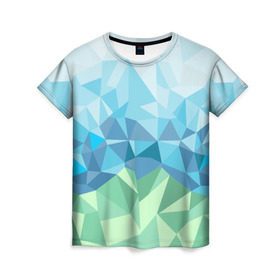 Женская футболка 3D с принтом URAL polygonal в Кировске, 100% полиэфир ( синтетическое хлопкоподобное полотно) | прямой крой, круглый вырез горловины, длина до линии бедер | polygonal | yaaydesign | екатеринбург | поли | полигональный | россия | урал