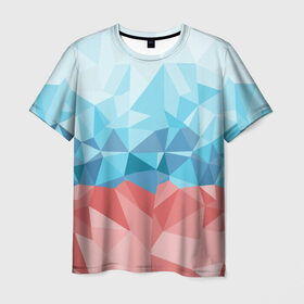 Мужская футболка 3D с принтом RUSSIA YAAY в Кировске, 100% полиэфир | прямой крой, круглый вырез горловины, длина до линии бедер | yaaydesign |   polygonal | полигоны | россия
