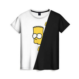 Женская футболка 3D с принтом Барт в Кировске, 100% полиэфир ( синтетическое хлопкоподобное полотно) | прямой крой, круглый вырез горловины, длина до линии бедер | барт | гомер | симпсоны