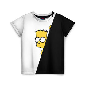 Детская футболка 3D с принтом Барт в Кировске, 100% гипоаллергенный полиэфир | прямой крой, круглый вырез горловины, длина до линии бедер, чуть спущенное плечо, ткань немного тянется | Тематика изображения на принте: барт | гомер | симпсоны