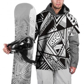Накидка на куртку 3D с принтом Black and white (1) в Кировске, 100% полиэстер |  | 