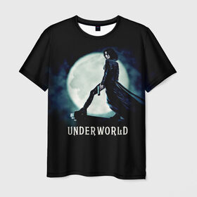 Мужская футболка 3D с принтом Другой мир в Кировске, 100% полиэфир | прямой крой, круглый вырез горловины, длина до линии бедер | fentezi | underworld | боевик | вампир | кино | киногерой | луна | ночь | оборотень | оружие | фэнтези