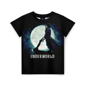 Детская футболка 3D с принтом Другой мир в Кировске, 100% гипоаллергенный полиэфир | прямой крой, круглый вырез горловины, длина до линии бедер, чуть спущенное плечо, ткань немного тянется | fentezi | underworld | боевик | вампир | кино | киногерой | луна | ночь | оборотень | оружие | фэнтези