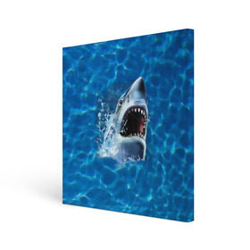 Холст квадратный с принтом Пасть акулы в Кировске, 100% ПВХ |  | Тематика изображения на принте: акула | атака | белая | брызги | вода | волны | зубы | капли | море | океан | опасность | синяя | челюсти | эффект