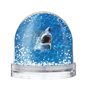 Снежный шар с принтом Пасть акулы в Кировске, Пластик | Изображение внутри шара печатается на глянцевой фотобумаге с двух сторон | акула | атака | белая | брызги | вода | волны | зубы | капли | море | океан | опасность | синяя | челюсти | эффект