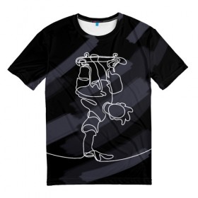 Мужская футболка 3D с принтом Skateboarding в Кировске, 100% полиэфир | прямой крой, круглый вырез горловины, длина до линии бедер | 