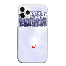 Чехол для iPhone 11 Pro матовый с принтом Лисичка уходит из леса в Кировске, Силикон |  | Тематика изображения на принте: fox | деревья | дремучий | елка | ель | зима | лес | лис | лиса | лисенок | природа | рыжая | следы | снег | тайга | уши | хвост