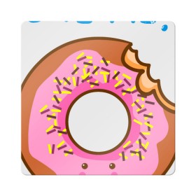 Магнит виниловый Квадрат с принтом Укуси меня в Кировске, полимерный материал с магнитным слоем | размер 9*9 см, закругленные углы | Тематика изображения на принте: bart | donut | food | homer | simpsons | аппетит | барт | гомер | еда | мультфильм | пончик | симпсоны | сладкий