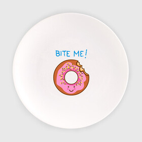 Тарелка с принтом Укуси меня в Кировске, фарфор | диаметр - 210 мм
диаметр для нанесения принта - 120 мм | Тематика изображения на принте: bart | donut | food | homer | simpsons | аппетит | барт | гомер | еда | мультфильм | пончик | симпсоны | сладкий