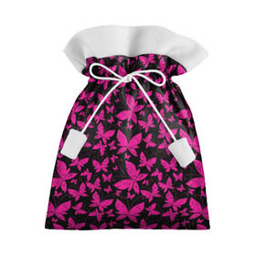 Подарочный 3D мешок с принтом Розовые бабочки в Кировске, 100% полиэстер | Размер: 29*39 см | Тематика изображения на принте: butterflies | pink | бабочки | красота | крылья | нежность | орнамент | розовый | узор