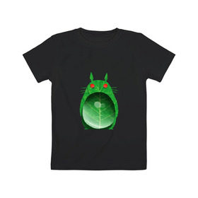 Детская футболка хлопок с принтом Хранитель леса в Кировске, 100% хлопок | круглый вырез горловины, полуприлегающий силуэт, длина до линии бедер | Тематика изображения на принте: totoro | миадзаки | сосед | тоторо